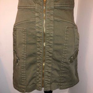 Zara olive/army green cotton mini skirt, size S
